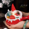 Christmas Gnome Strawberry Pot Scented Candle, Hand Poured Natural Soy Wax Aromatherapy Candle, Holiday Home Decor Gift