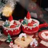 Christmas Gnome Strawberry Pot Scented Candle, Hand Poured Natural Soy Wax Aromatherapy Candle, Holiday Home Decor Gift