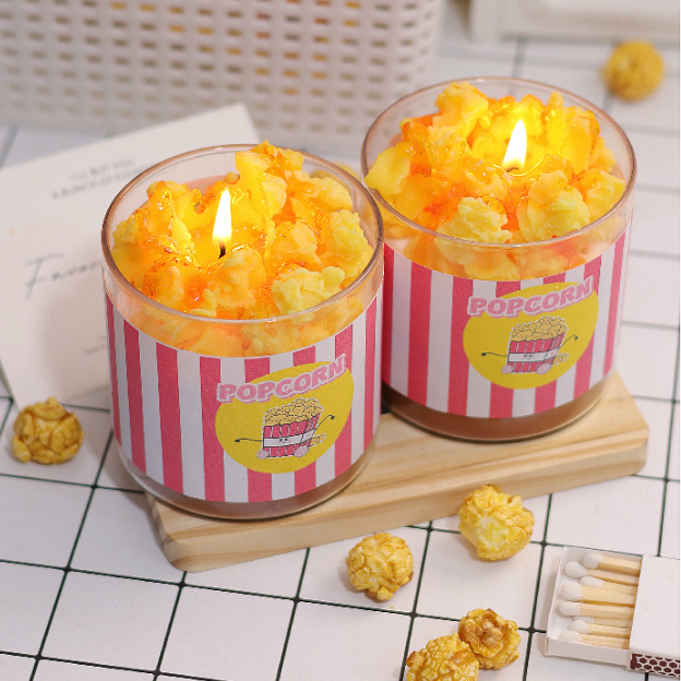Popcorn Shaped Scented Candle, Hand Poured Natural Soy Wax Aromatherapy Candle, Fun Home Decor Gift Popcorn Shaped Scented Candle, Hand Poured Natural Soy Wax Aromatherapy Candle, Fun Home Decor Gift