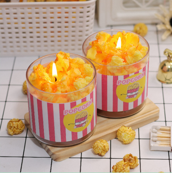 Popcorn Shaped Scented Candle, Hand Poured Natural Soy Wax Aromatherapy Candle, Fun Home Decor Gift Popcorn Shaped Scented Candle, Hand Poured Natural Soy Wax Aromatherapy Candle, Fun Home Decor Gift