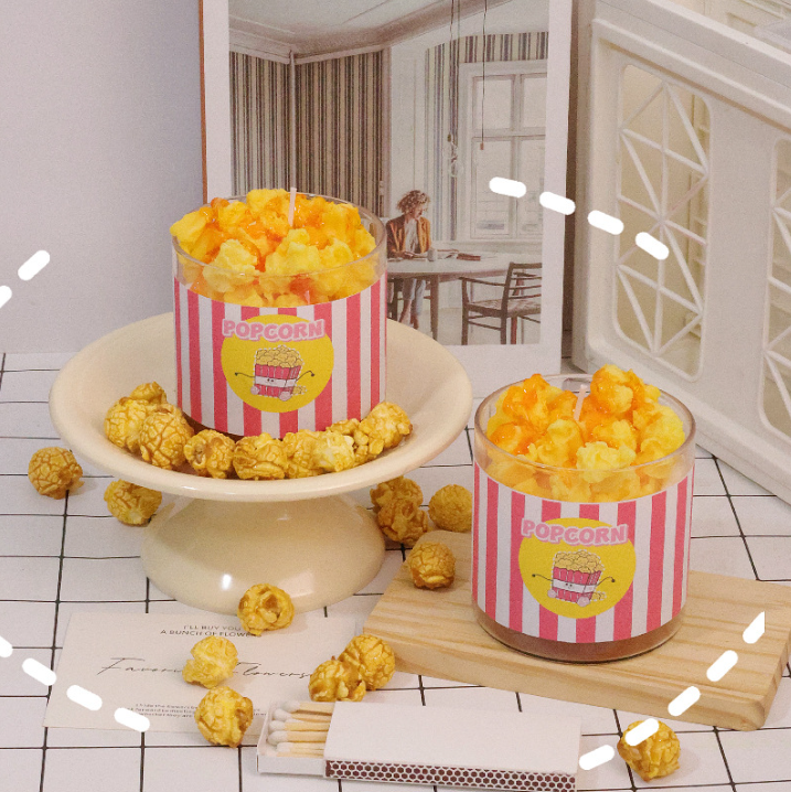 Popcorn Shaped Scented Candle, Hand Poured Natural Soy Wax Aromatherapy Candle, Fun Home Decor Gift Popcorn Shaped Scented Candle, Hand Poured Natural Soy Wax Aromatherapy Candle, Fun Home Decor Gift