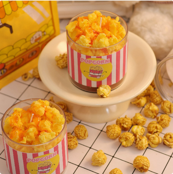 Popcorn Shaped Scented Candle, Hand Poured Natural Soy Wax Aromatherapy Candle, Fun Home Decor Gift Popcorn Shaped Scented Candle, Hand Poured Natural Soy Wax Aromatherapy Candle, Fun Home Decor Gift