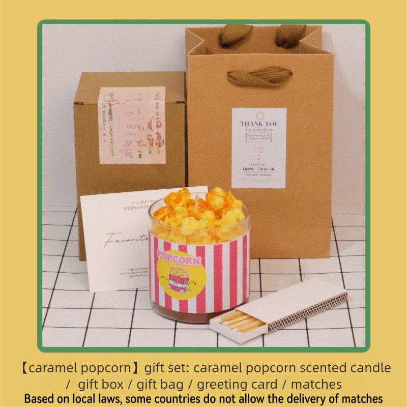 Popcorn Shaped Scented Candle, Hand Poured Natural Soy Wax Aromatherapy Candle, Fun Home Decor Gift Popcorn Shaped Scented Candle, Hand Poured Natural Soy Wax Aromatherapy Candle, Fun Home Decor Gift