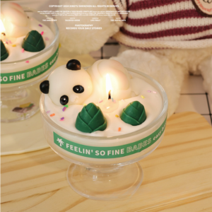 Handmade Panda Bamboo Scented Candle, Sprinkles Decor Glass Cup Soy Wax Candle, Unique Sweet Gift for Animal Lovers