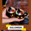 Halloween Witch Cauldron Scented Candle, Hand Poured Natural Soy Wax Aromatherapy Candle, Spooky Holiday Home Decor Gift