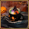 Halloween Witch Cauldron Scented Candle, Hand Poured Natural Soy Wax Aromatherapy Candle, Spooky Holiday Home Decor Gift