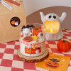 Halloween Ghost Pumpkin Scented Candle, Hand Poured Natural Soy Wax Aromatherapy Candle, Spooky Holiday Home Decor Gift