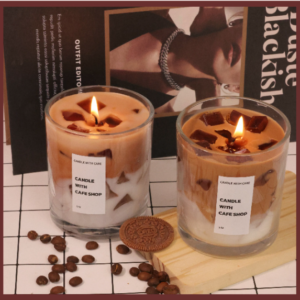 Iced Latte Coffee Scented Candle, Hand Poured Natural Soy Wax Aromatherapy Candle, Cafe Style Home Decor Gift