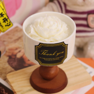Rose Flower Goblet Scented Candle, Hand Poured Natural Soy Wax Aromatherapy Candle, Elegant Home Decor Gift