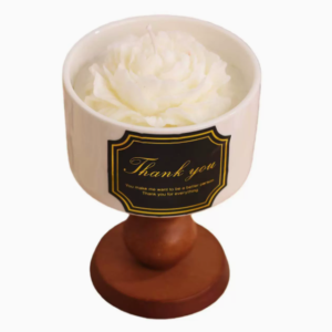 Rose Flower Goblet Scented Candle, Hand Poured Natural Soy Wax Aromatherapy Candle, Elegant Home Decor Gift