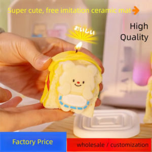 Handmade Butter Bear Scented Candle, Free Ceramic Coaster Packed Soy Wax Candle, Unique Sweet Gift for Bear Lovers