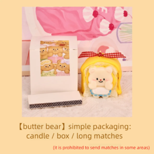 Handmade Butter Bear Scented Candle, Free Ceramic Coaster Packed Soy Wax Candle, Unique Sweet Gift for Bear Lovers