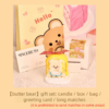 Handmade Butter Bear Scented Candle, Free Ceramic Coaster Packed Soy Wax Candle, Unique Sweet Gift for Bear Lovers